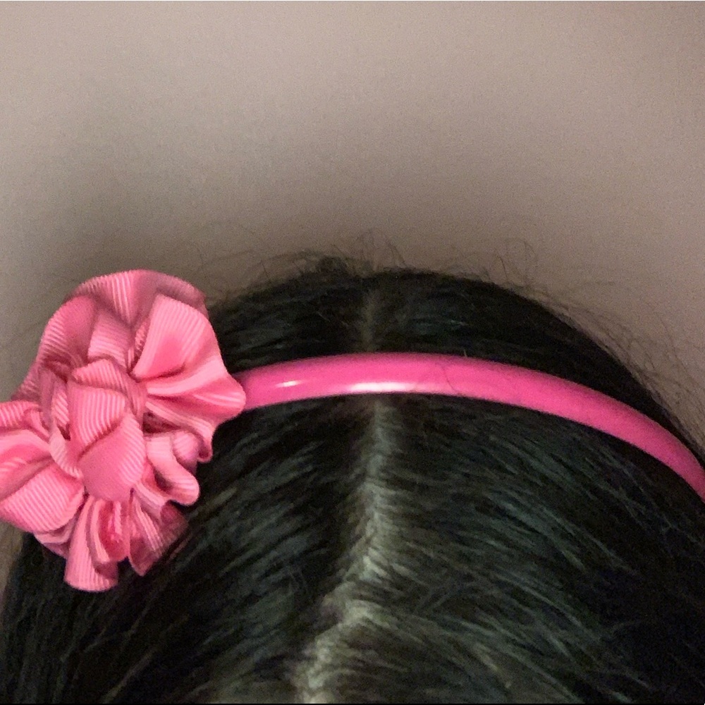Pink flower headband